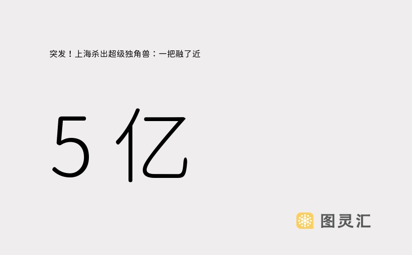 突发！上海杀出超级独角兽：一把融了近 5 亿