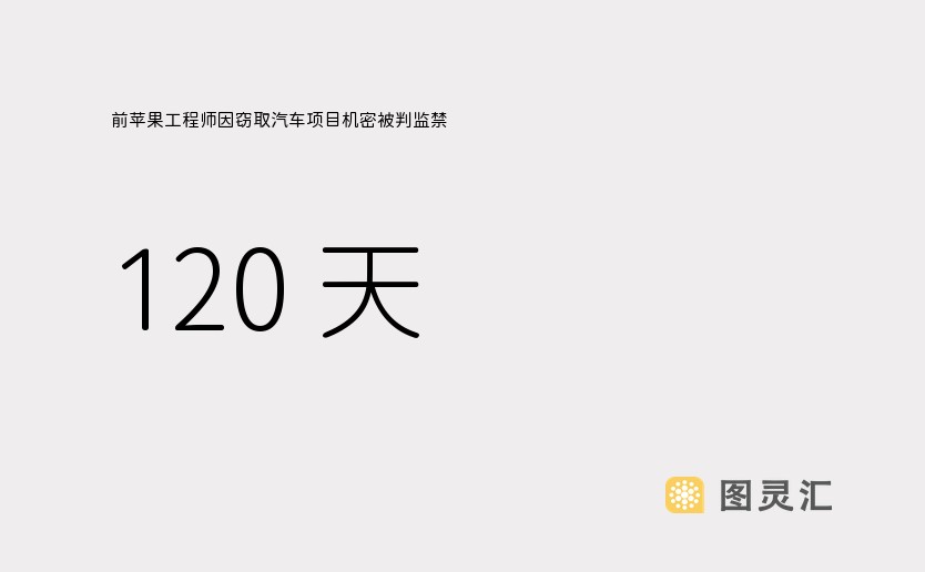 前苹果工程师因窃取汽车项目机密被判监禁 120 天