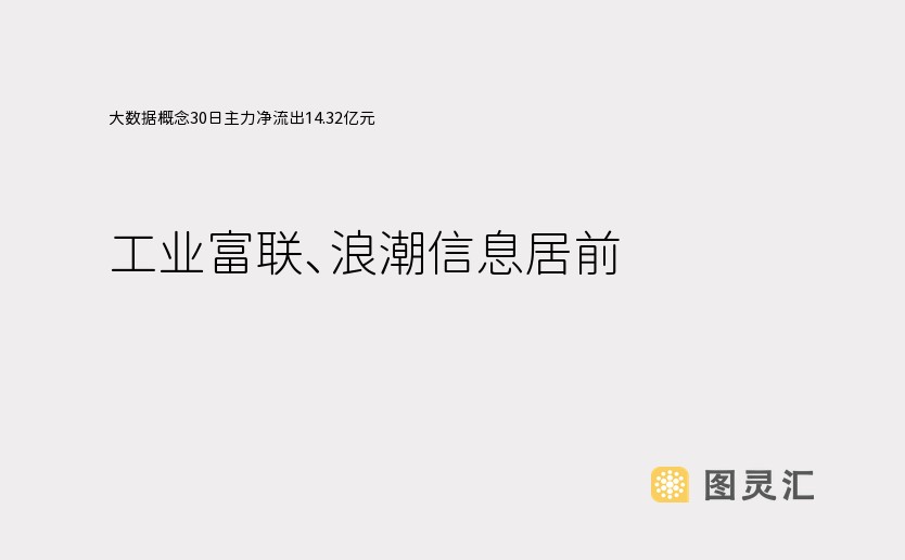 大数据概念30日主力净流出14.32亿元，工业富联、浪潮信息居前