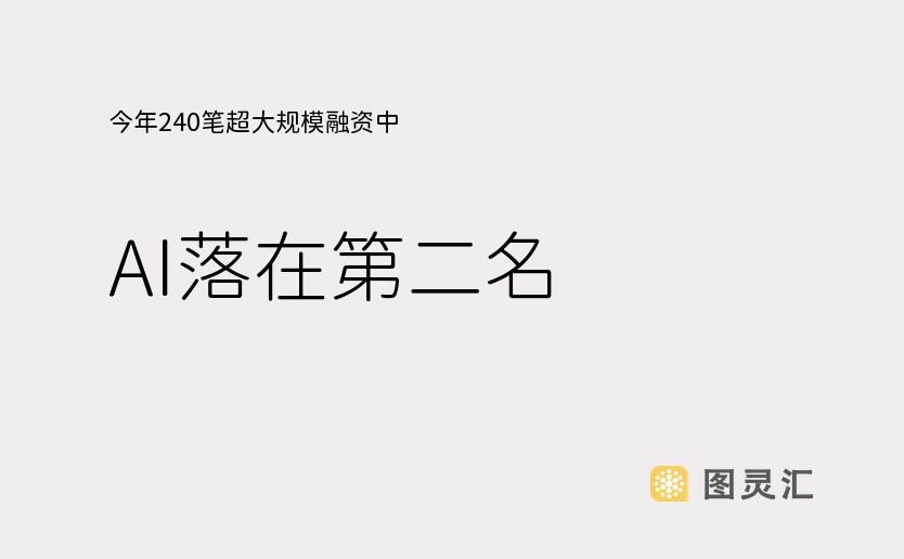 今年240笔超大规模融资中，AI落在第二名